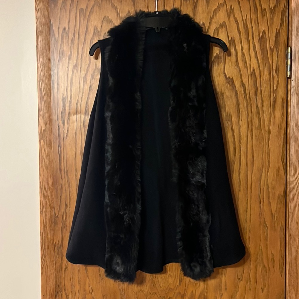 Black fur vest